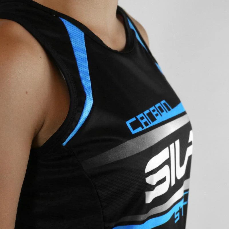 DÉBARDEUR RUNNING FEMME - SILA CARBON STYLE 2 - BLEU 1714 – Image 6