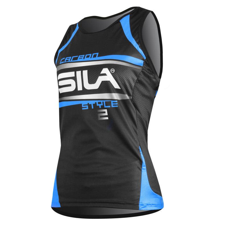 DÉBARDEUR RUNNING FEMME - SILA CARBON STYLE 2 - BLEU 1714