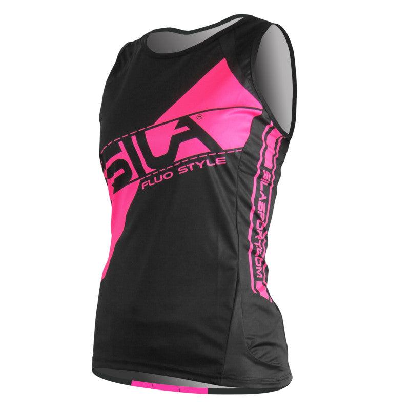 DÉBARDEUR RUNNING FEMME - SILA FLUO STYLE 3 ROSE 1711