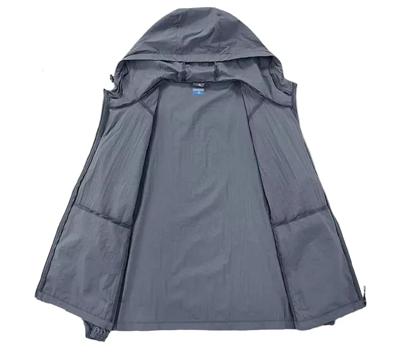 Veste anti-UV capuche homme zippée, ultra légère – Image 3