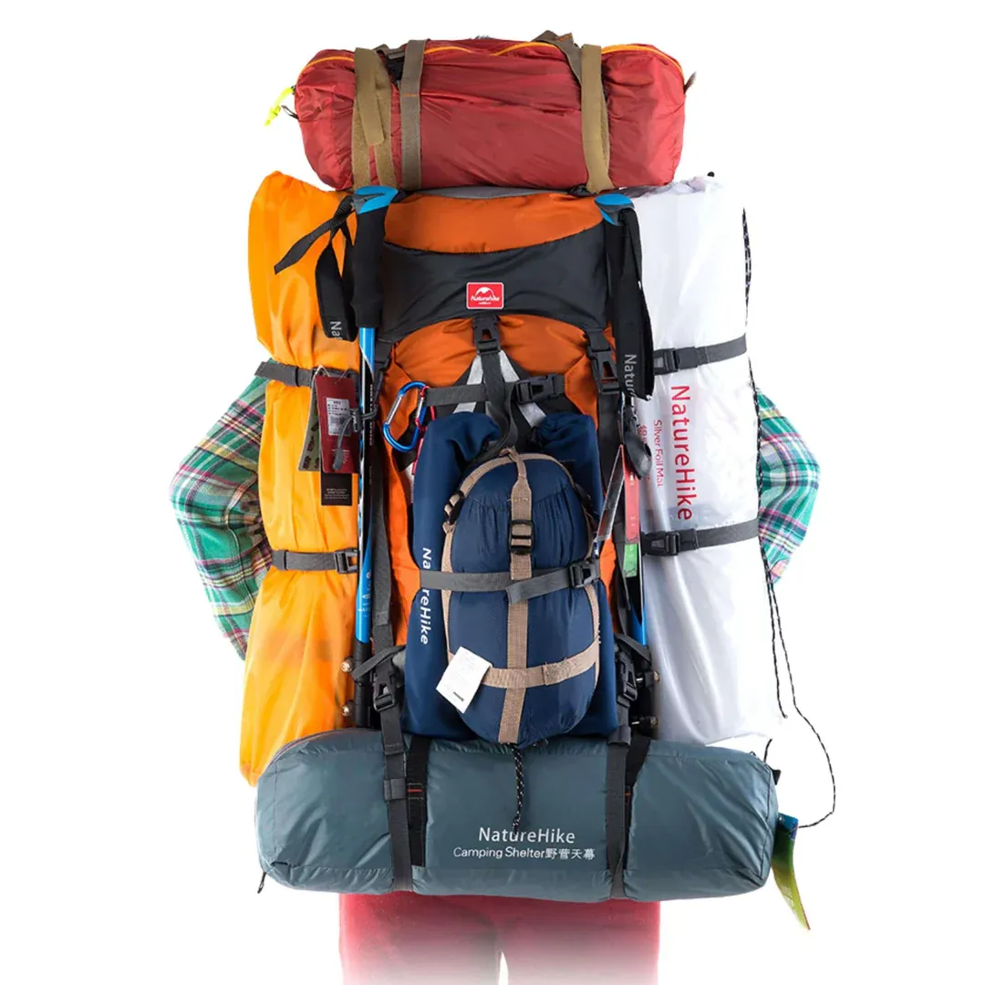 Sac à dos bivouac 70L cadre externe aéré, nylon ripstop – Image 5