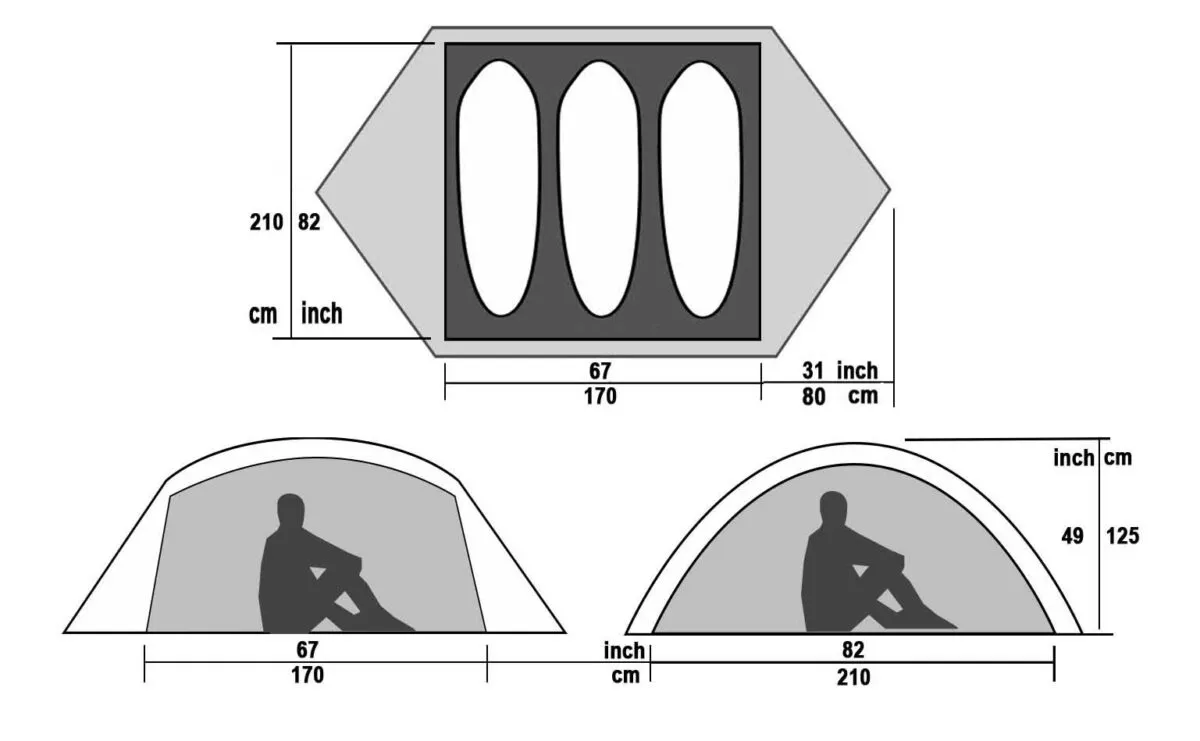 Tente dôme 3 places légère 15D/210T, double paroi 5000 mm – Image 4