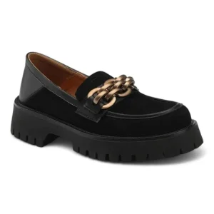 mocassin orthopédique femme à talons en daim