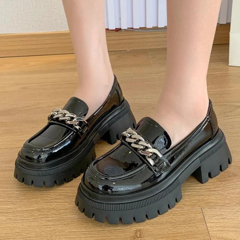 mocassin orthopédique femme vernis compensés – Image 2