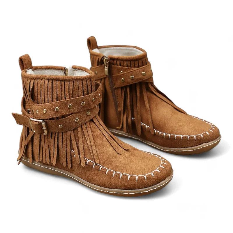 mocassin orthopédique femme montants à franges – Image 3