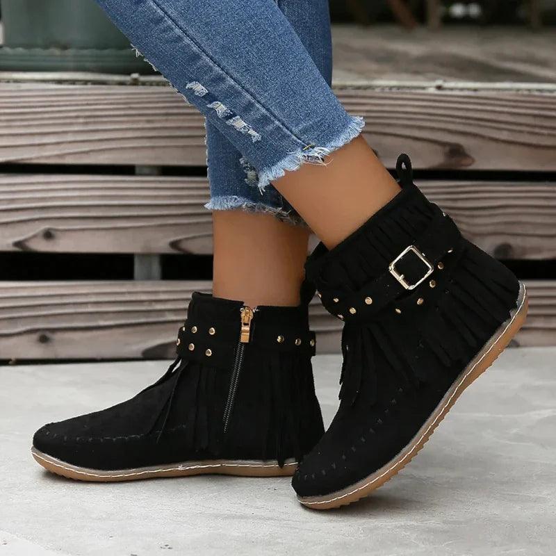 mocassin orthopédique femme montants à franges – Image 6