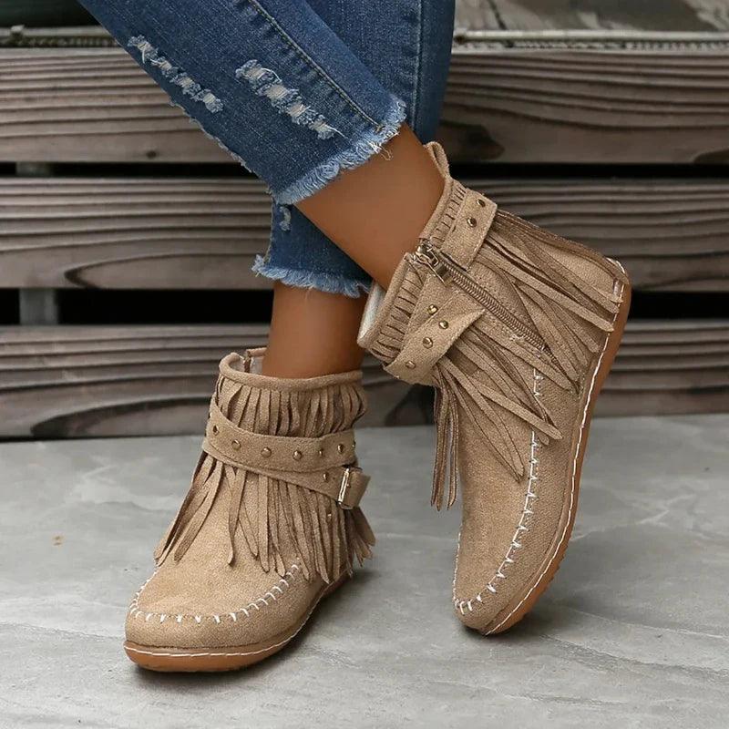 mocassin orthopédique femme montants à franges – Image 4