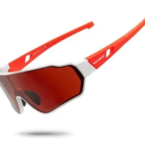 ROCKBROS 10163 Lunettes de cyclisme Lunettes de soleil polarisées Blanc Vert