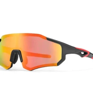ROCKBROS 10182 Lunettes de cyclisme polarisées Protection UV400 Noir (Verres rouges)