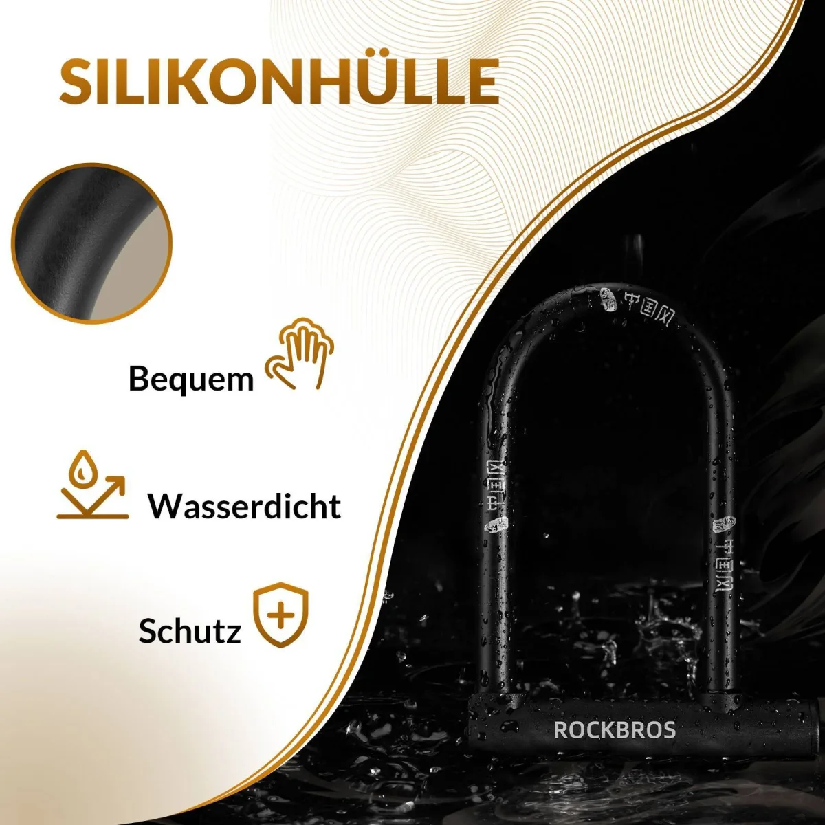 Antivol de vélo en U haute sécurité étanche ROCKBROS – Image 4