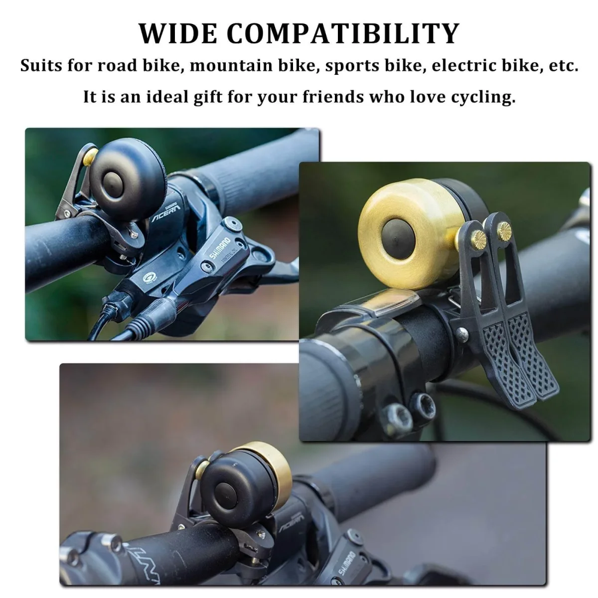 Sonnette de vélo classique en laiton, mini sonnettes de vélo, sonnerie 1-2, ROCKBROS – Image 7