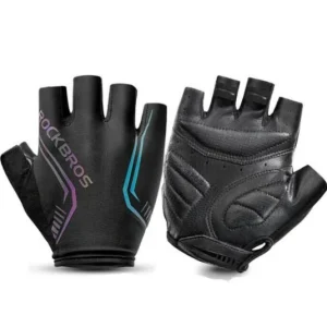 ROCKBROS Gants de cyclisme, demi-doigts PU+SBR femmes/hommes cyclisme M