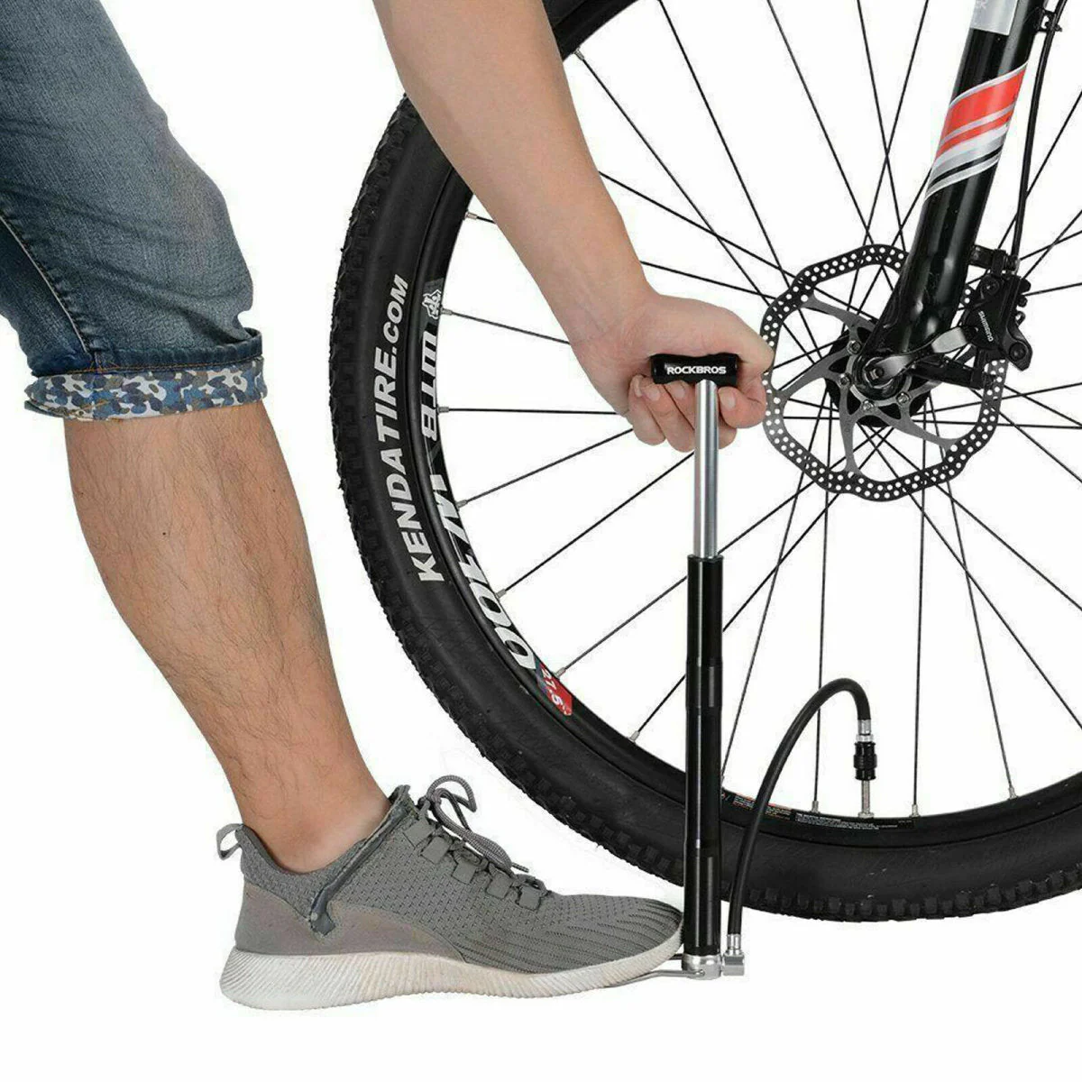 ROCKBROS Pompe à air pour vélo 120 PSI Presta&Schrader – Image 3