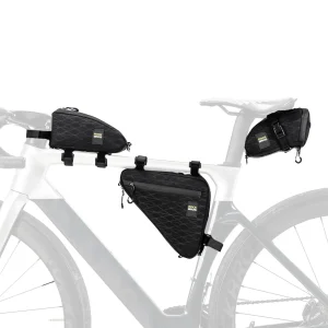 Ensemble de sacoches pour vélo : 2 sacoches de cadre + 1 sacoche de selle avec bandoulière réglable, 1,2 L, ROCKBROS