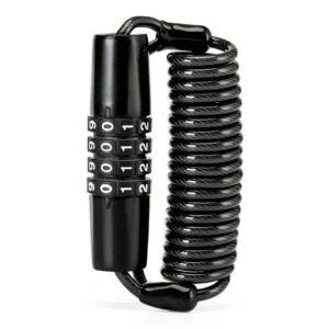 ROCKBROS Mini câble de verrouillage de vélo antivol de casque mot de passe de moto noir