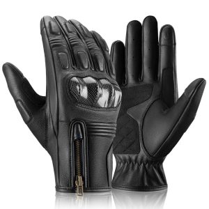 Gants de moto, tactiles, en cuir, à doigts entiers, respirants, ROCKBROS