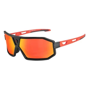 Lunettes de soleil polarisées pour cyclisme, unisexe, noir et rouge, ROCKBROS
