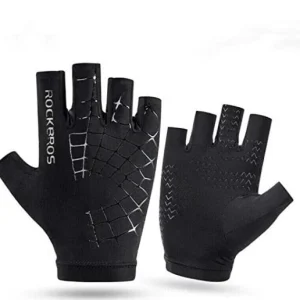 ROCKBROS S202 Gants de vélo Gants de sport sans doigts Demi-doigt Noir S