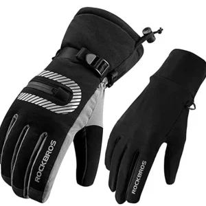 ROCKBROS Gants de Ski 2 en 1 Gants Printemps Automne Doigt Complet Coupe-Vent Gants Chauds pour Sports de Plein Air M
