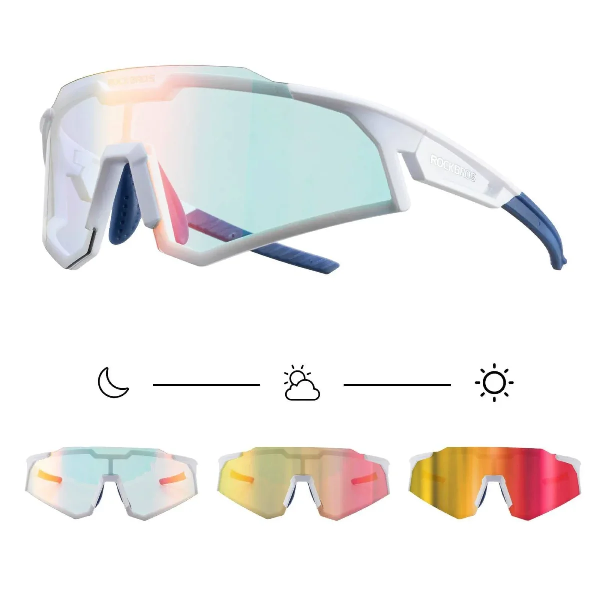 Lunettes de soleil, lunettes de cyclisme, verres teintés, pour l'extérieur, protection UV400, ROCKBROS – Image 2