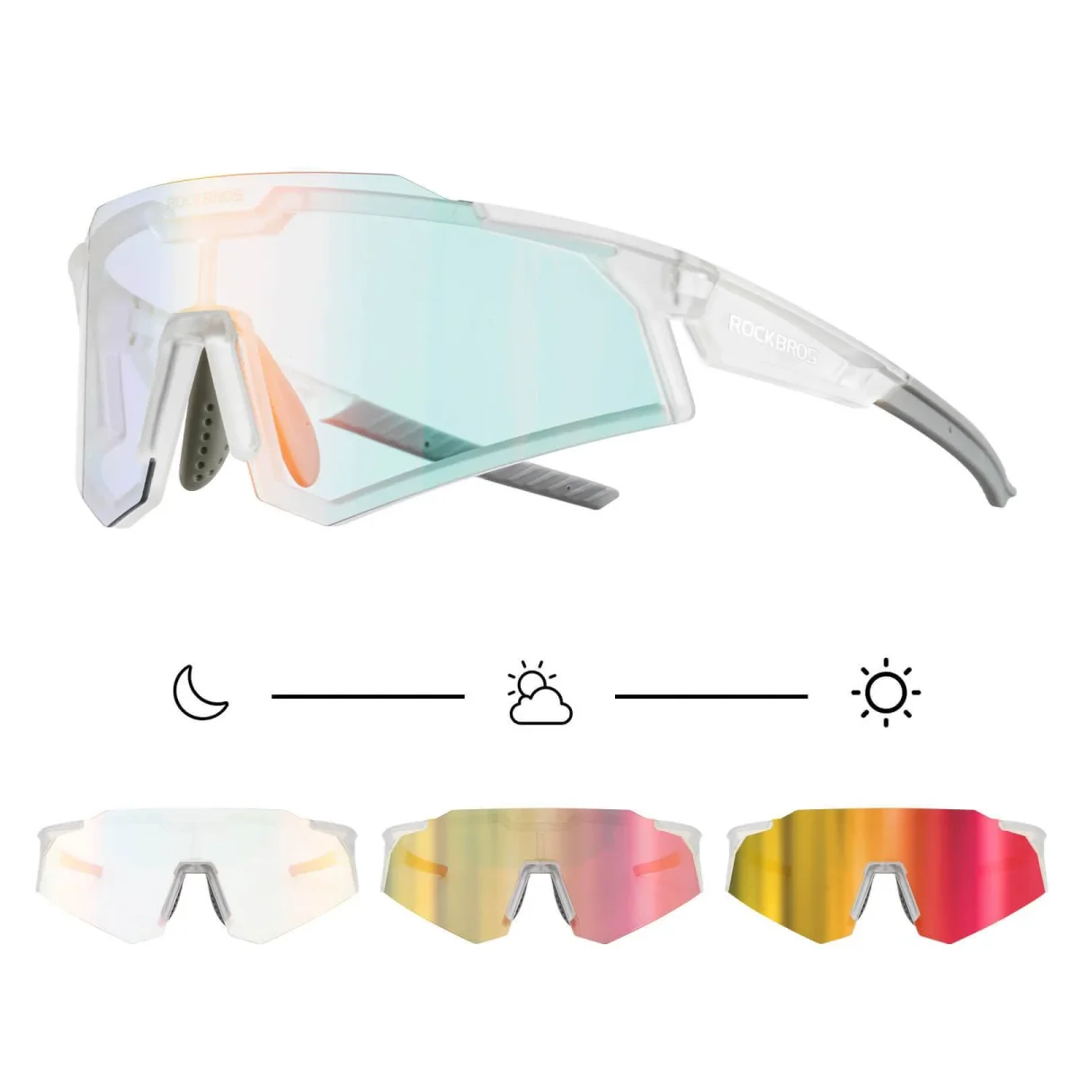 Lunettes de soleil, lunettes de cyclisme, verres teintés, pour l'extérieur, protection UV400, ROCKBROS – Image 8