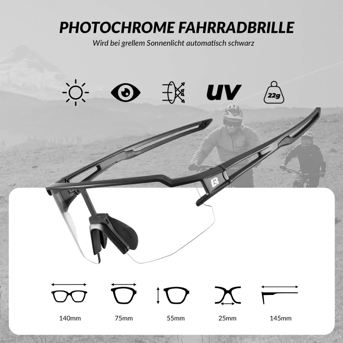 Lunettes de soleil pour hommes et femmes, lunettes de cyclisme avec protection UV, ROCKBROS – Image 2