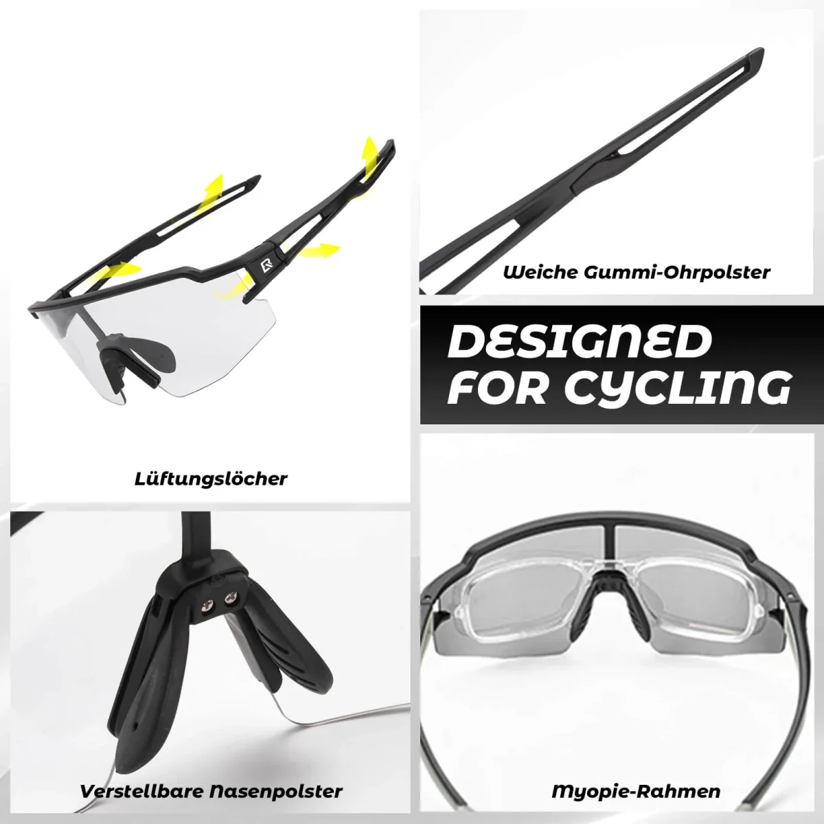 Lunettes de soleil pour hommes et femmes, lunettes de cyclisme avec protection UV, ROCKBROS – Image 3