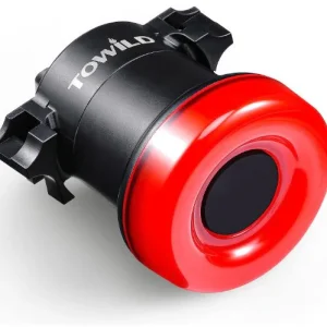 Feu arrière de vélo TOWILD avec capteur de freinage automatique Rechargeable par USB Étanche IPX7 3 modes de sécurité Ultra léger