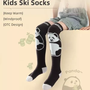 Qunature chaussettes de ski chaussettes d'hiver pour enfants/garçons chaussettes de ski avec laine 1 paire
